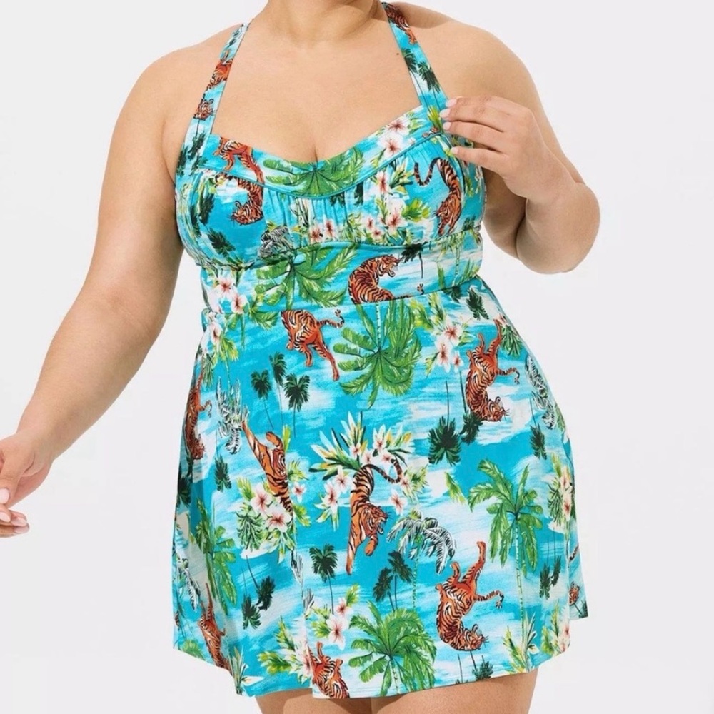 Tropical Tiger Swim Dress - Picture 2 of 9